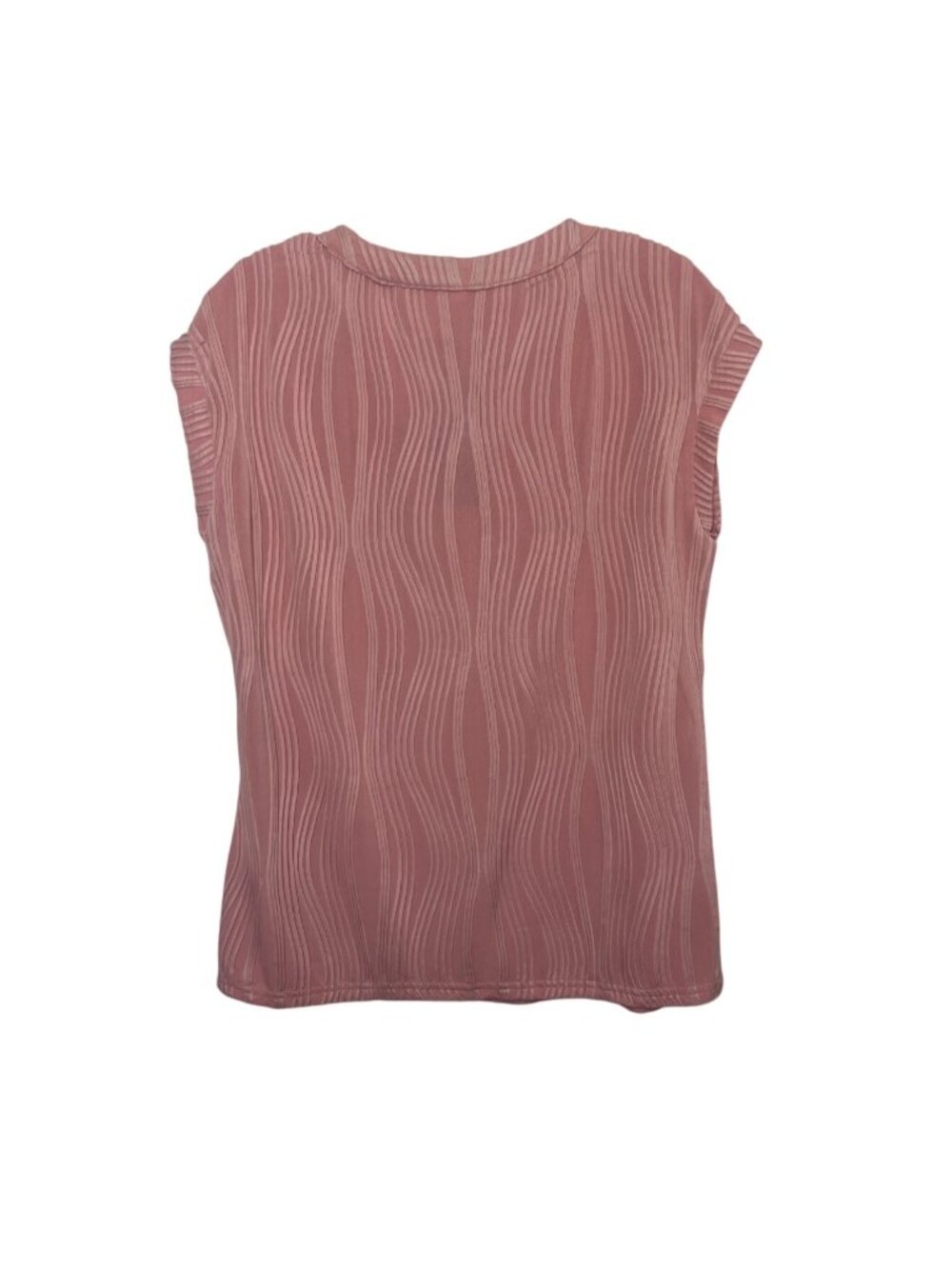 Fayenne Textured Short-Sleeve Blouse Womens Medium Pink New Button Detail - Picture 3 of 10